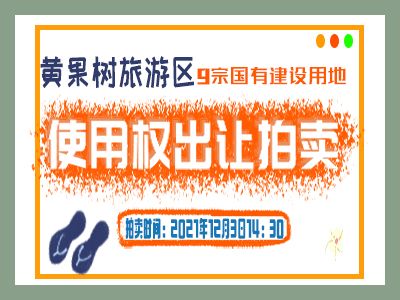 【已结束】黄果树旅游区9宗国有建设用地使用权出让拍卖