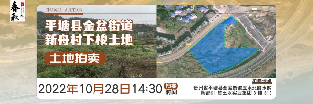 【已结束】贵州省平塘县金盆街道新舟村下梭土地一宗拍卖公告